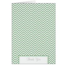 Pea Pod Green Chevron Print Thank You Card