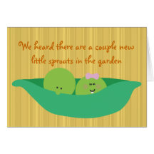 Pea Pod Pals New Twin Babies Congratulations Card