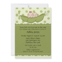 Pea Pod Twin Boy & Girl Baby Shower Invitations