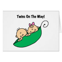 Pea Pod Twins on the Way Greeting Card
