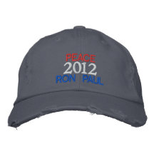 Peace 2012 RON PAUL Distressed Chino Twill Cap Embroidered Hats