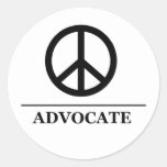 Peace Advocate Round Stickers