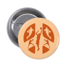 Peace and Basketball Pin