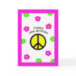 Peace and Flowers 14th Birthday Card