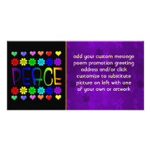 Peace and Flowers Customized Photo Card