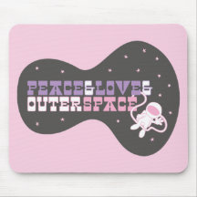 Peace and Love and Outer Space Mousepads