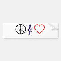 Peace and Love Bumper Stickers