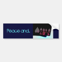 Peace and Love(cards) bumper sticker