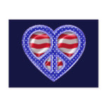 Peace and Love-Flag postcards