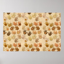 PEACE AND LOVE IN HANDS PRINT