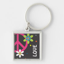 Peace and Love Keychain