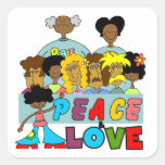Peace and Love T-shirts and Gifts Square Stickers