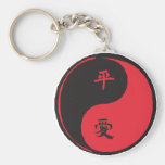 Peace and Love Yinyang Keychain