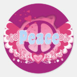 Peace Art Graphic Round Stickers