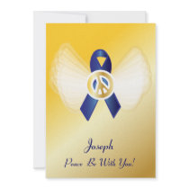 Peace Be With You! Colon Cancer Ribbon-Customize Invitations