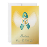 Peace Be With You! Ovarian Cancer Ribbon-Cust. invitations