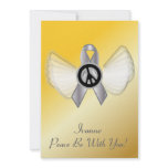 Peace Be With YouLung Brain Cancer Ribbon-Cust. invitations