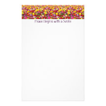 Peace Begins with a Smile Stationery Tulip Flowers