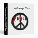 Peace Black and Red T-shirts and Gifts Vinyl Binders