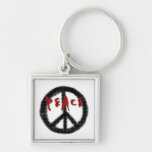 Peace Black and Red T-shirts and Gifts Keychain