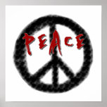 Peace Black and Red T-shirts and Gifts Posters