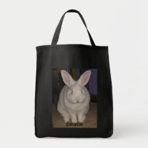 peace bunny tote bags