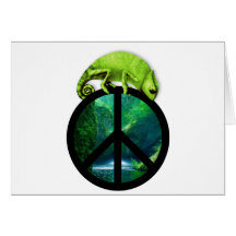 peace chameleon greeting card