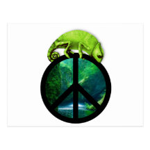 peace chameleon post card