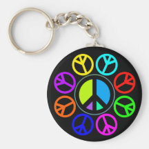 PEACE COLOR WHEEL KEY CHAINS