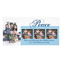 Peace Custom Christmas or Hanukkah Photo Cards