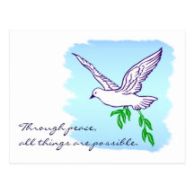 Peace Dove Custom Quote Art Postcard