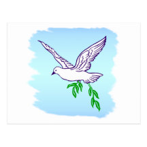 Peace Dove Custom Quote Art Postcard