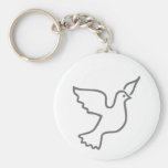 Peace Dove Grey Key Chain