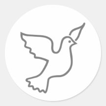 Peace Dove Grey Stickers