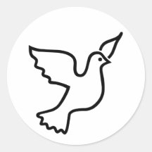 Peace Dove Round Sticker