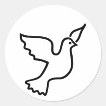 Peace Dove Round Sticker