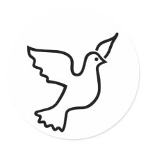 Peace Dove Round Sticker