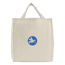 Peace Dove With Olive Branch Embroidery Bag