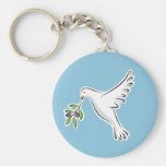 Peace dove with olive branch keychain