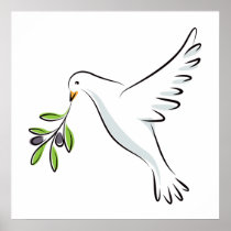 Peace dove with olive branch