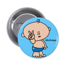 Peace dude Button - customizable name and bg colou