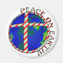 PEACE  EARTH  CHRIST JESUS CANDY CANE CHRISTMAS FRIDGE MAGNETS