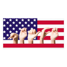 Peace Flag in ASL Photo Card Template