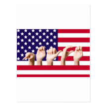 Peace Flag in ASL Postcards
