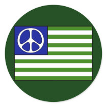 Peace Flag Round Stickers