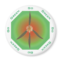 Peace Flower - Go Green magnets