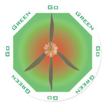 Peace Flower - Go Green stickers