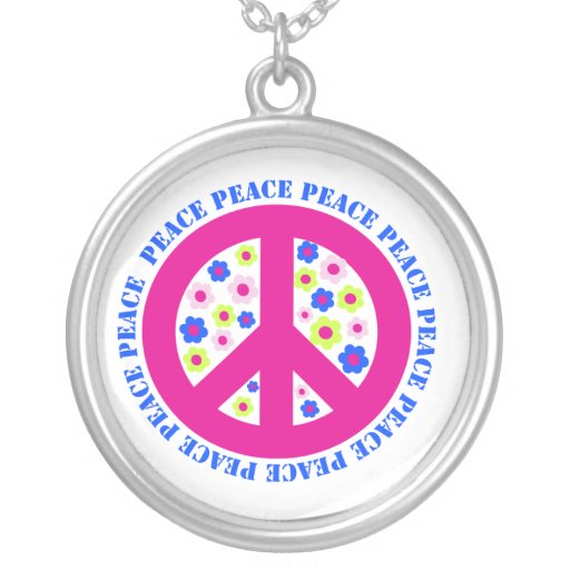 peace flowers custom necklace