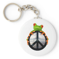 peace frog1 keychain