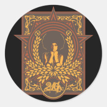 Peace Funk Afro Stickers